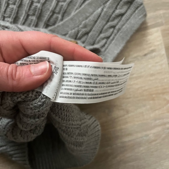 NWOT Abercrombie & Fitch Women’s Gray Cable-Knit V-Neck Button Sweater Vest S - Picture 5 of 7